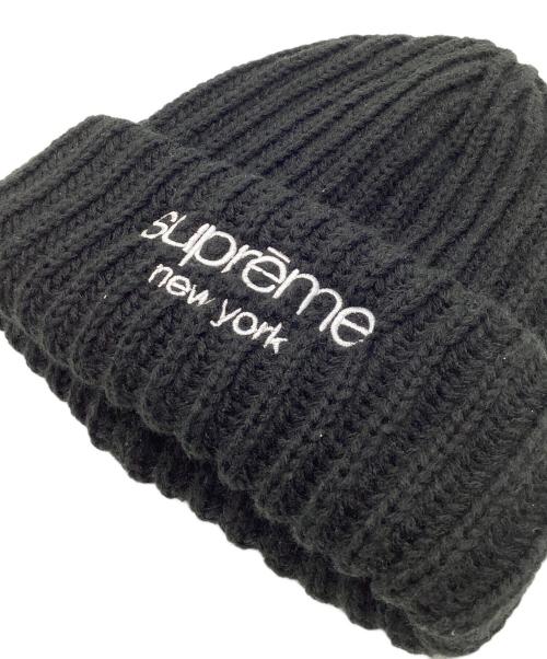 SUPREME（シュプリーム）SUPREME (シュプリーム) Classic Logo Chunky Ribbed Beanie ブラックの古着・服飾アイテム