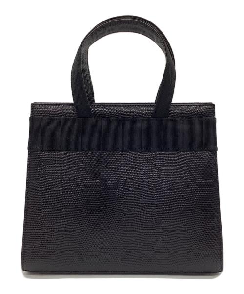 Salvatore Ferragamo（サルヴァトーレ フェラガモ）Salvatore Ferragamo (サルヴァトーレ フェラガモ) ヴァラリボン2WAYハンドバッグ ブラックの古着・服飾アイテム