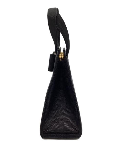 Salvatore Ferragamo（サルヴァトーレ フェラガモ）Salvatore Ferragamo (サルヴァトーレ フェラガモ) ヴァラリボン2WAYハンドバッグ ブラックの古着・服飾アイテム