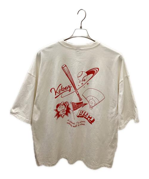 KEBOZ（ケボズ）KEBOZ (ケボズ) バックビッグロゴ野球ボーイ Tシャツ ホワイト サイズ:XXLの古着・服飾アイテム