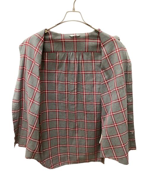 FUJITO（フジト）FUJITO (フジト) チェックシャツ レッド×グレー サイズ:Sの古着・服飾アイテム