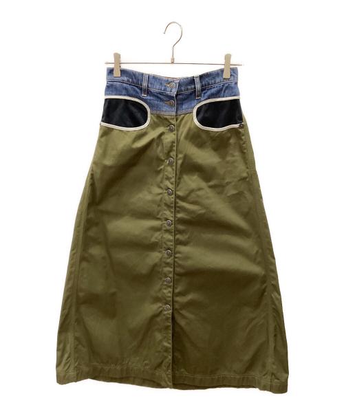 DIESEL（ディーゼル）DIESEL (ディーゼル) ロングスカート オリーブ サイズ:26の古着・服飾アイテム