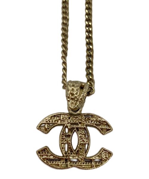 CHANEL（シャネル）CHANEL (シャネル) ツイードモチーフロングネックレス ゴールドカラーの古着・服飾アイテム