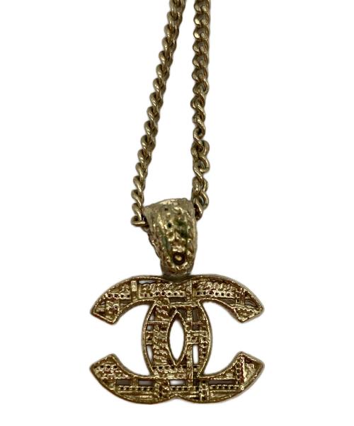 CHANEL（シャネル）CHANEL (シャネル) ツイードモチーフロングネックレス ゴールドカラーの古着・服飾アイテム