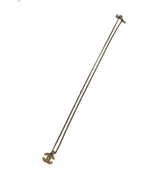 CHANEL（シャネル）CHANEL (シャネル) ツイードモチーフロングネックレス ゴールドカラーの古着・服飾アイテム