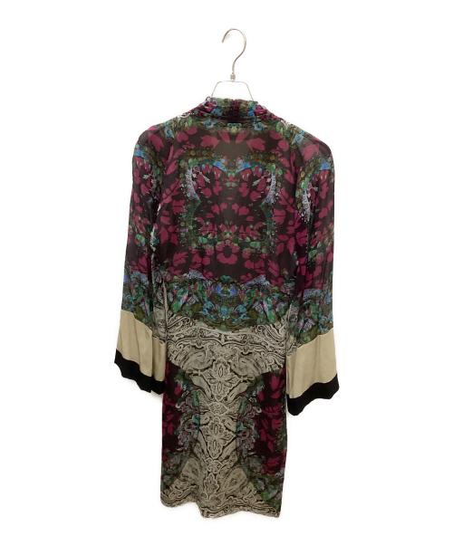 ETRO（エトロ）ETRO (エトロ) シルクワンピース パープル×ベージュ サイズ:44の古着・服飾アイテム