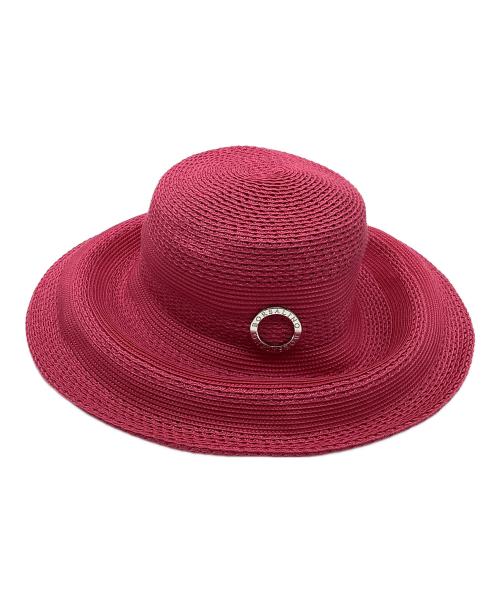 BORSALINO（ボルサリーノ）BORSALINO (ボルサリーノ) ストローハット ピンク サイズ:M~S(57.5cm~56cm)の古着・服飾アイテム