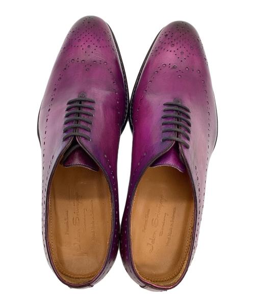 Jalan Sriwijaya（ジャランスリウァヤ）Jalan Sriwijaya (ジャランスリウァヤ) メダリオンホールカットシューズ パープル サイズ:6 1/2の古着・服飾アイテム