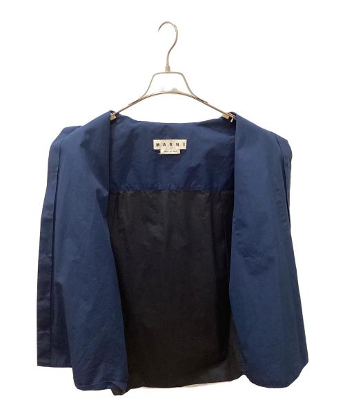 MARNI（マルニ）MARNI (マルニ) 切替オーバーサイズコットンシャツ ネイビー サイズ:46の古着・服飾アイテム