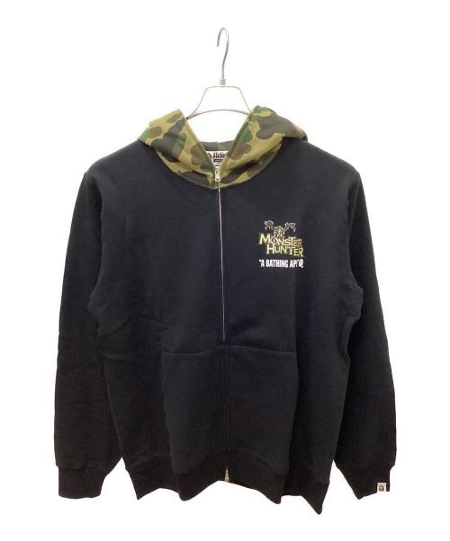 A BATHING APE（ア ベイシング エイプ）A BATHING APE (ア ベイシング エイプ) モンスターハンター (モンスターハンター) Wジップパーカー ブラック サイズ:XXLの古着・服飾アイテム