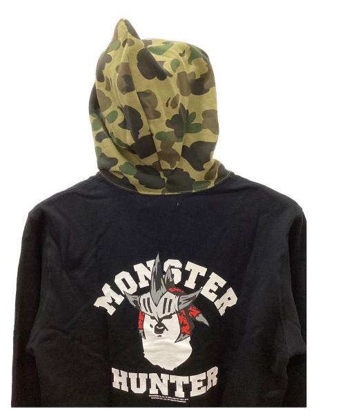 A BATHING APE（ア ベイシング エイプ）A BATHING APE (ア ベイシング エイプ) モンスターハンター (モンスターハンター) Wジップパーカー ブラック サイズ:XXLの古着・服飾アイテム