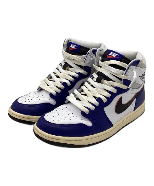 NIKE（ナイキ）NIKE (ナイキ) AIR JORDAN 1 HIGH OG RARE AIR White/Black-Neutral Grey-Deep Royal Blue-Muslin サイズ:27.5cmの古着・服飾アイテム