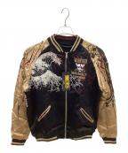 絡繰魂×ONE PIECEカラクリタマシイ×ワンピース）の古着「赤髪のシャンクス リバ－シブル スカジャン」｜ブラック