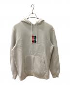 stussyステューシー）の古着「Bars Logo Applique Pullover Hoodie」｜ベージュ