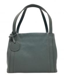 genten（ゲンテン）の古着「ゴートベーシックミドルトート」｜グリーン×グレー