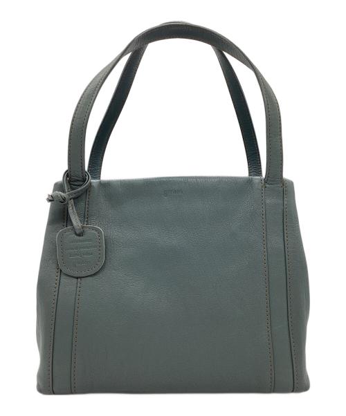 genten（ゲンテン）genten (ゲンテン) ゴートベーシックミドルトート グリーン×グレーの古着・服飾アイテム