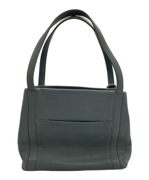 genten（ゲンテン）genten (ゲンテン) ゴートベーシックミドルトート グリーン×グレーの古着・服飾アイテム