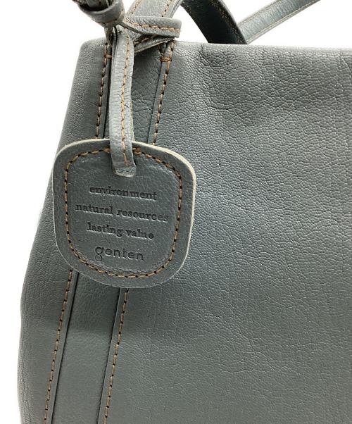 genten（ゲンテン）genten (ゲンテン) ゴートベーシックミドルトート グリーン×グレーの古着・服飾アイテム