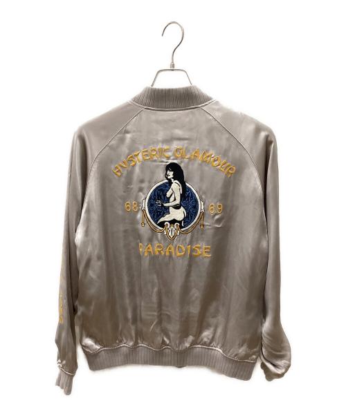 Hysteric Glamour（ヒステリックグラマー）Hysteric Glamour (ヒステリックグラマー) PARADISE刺繍スカジャン シルバーグレー サイズ:Mediumの古着・服飾アイテム
