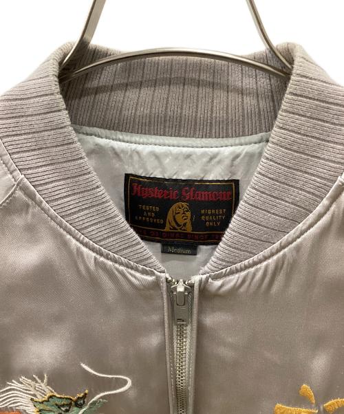 Hysteric Glamour（ヒステリックグラマー）Hysteric Glamour (ヒステリックグラマー) PARADISE刺繍スカジャン シルバーグレー サイズ:Mediumの古着・服飾アイテム