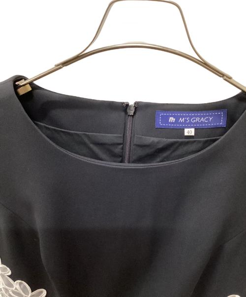 M'S GRACY（エムズグレイシー）M'S GRACY (エムズグレイシー) オーガンジーレースワンピース ブラック サイズ:40の古着・服飾アイテム