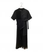 UNITED TOKYOユナイテッドトーキョー）の古着「メッシュレイヤードシャツワンピース」｜ブラック