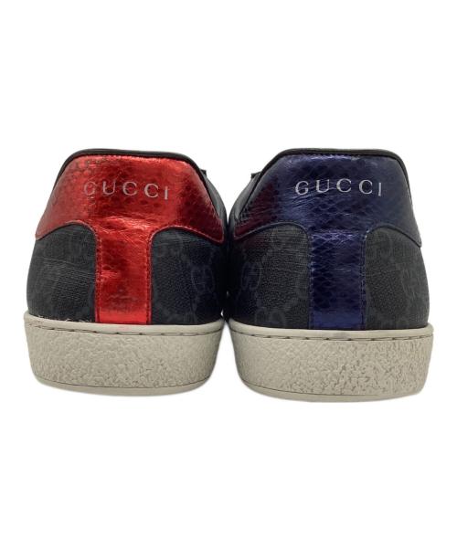GUCCI（グッチ）GUCCI (グッチ) エース GGスプリーム ブラック×ネイビー×レッド サイズ:7 1/2の古着・服飾アイテム