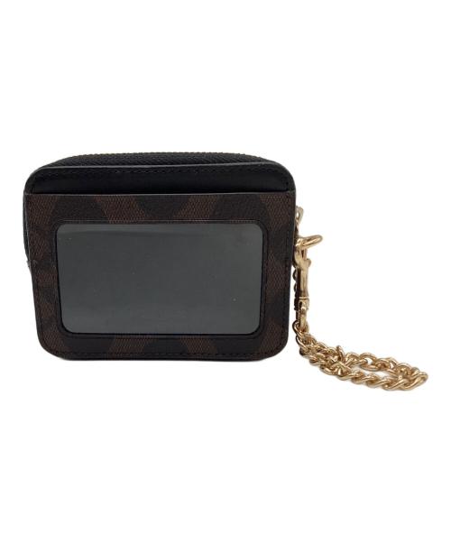 COACH（コーチ）COACH (コーチ) ジップカードケース ブラウン×ブラックの古着・服飾アイテム