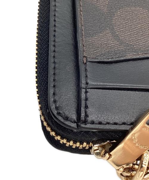 COACH（コーチ）COACH (コーチ) ジップカードケース ブラウン×ブラックの古着・服飾アイテム