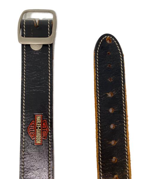 HARLEY-DAVIDSON（ハーレーダビッドソン）HARLEY-DAVIDSON (ハーレーダビッドソン) ロゴ型押しレザーベルト ブラックの古着・服飾アイテム