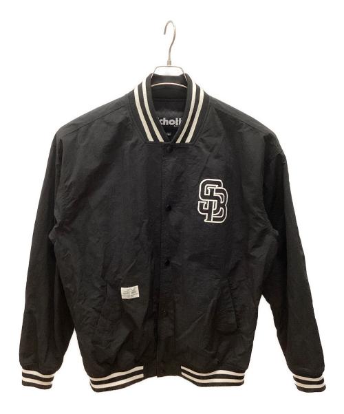 Schott（ショット）Schott (ショット) NYLON VARSITY JACKET ブラック サイズ:XLの古着・服飾アイテム