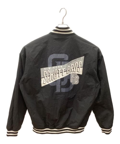 Schott（ショット）Schott (ショット) NYLON VARSITY JACKET ブラック サイズ:XLの古着・服飾アイテム