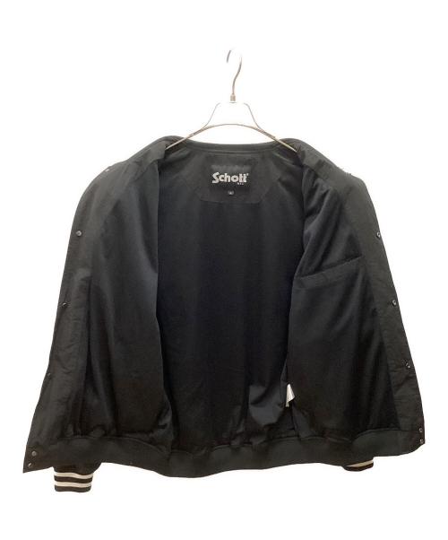 Schott（ショット）Schott (ショット) NYLON VARSITY JACKET ブラック サイズ:XLの古着・服飾アイテム