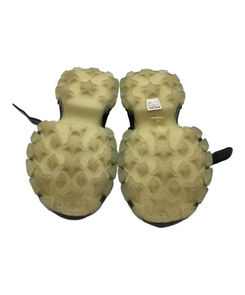 MIU MIU（ミュウミュウ）MIU MIU (ミュウミュウ) ビジュープラットフォームサンダル ブラック サイズ:36の古着・服飾アイテム