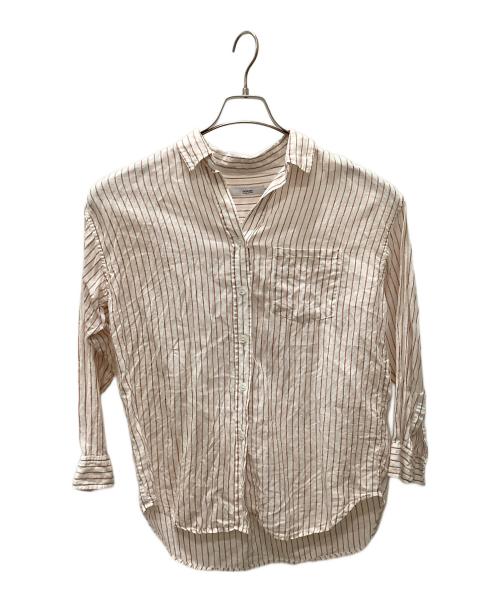 JOURNAL STANDARD relume（ジャーナルスタンダード レリューム）JOURNAL STANDARD relume (ジャーナルスタンダード レリューム) 長袖ブラウス ホワイト×オレンジ サイズ:Fの古着・服飾アイテム