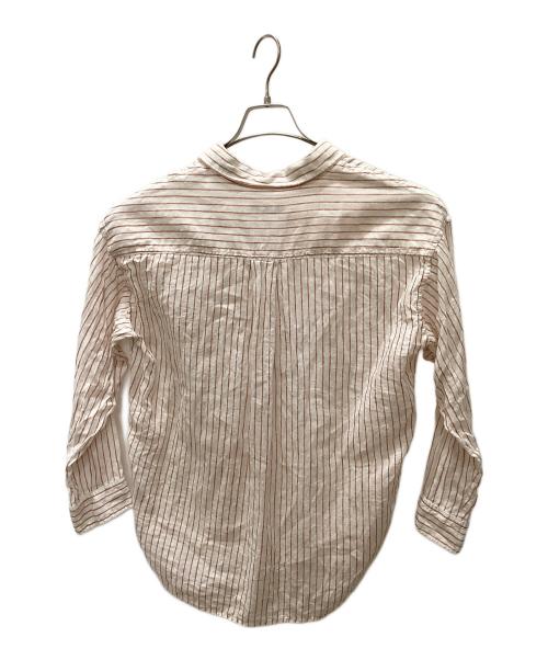 JOURNAL STANDARD relume（ジャーナルスタンダード レリューム）JOURNAL STANDARD relume (ジャーナルスタンダード レリューム) 長袖ブラウス ホワイト×オレンジ サイズ:Fの古着・服飾アイテム