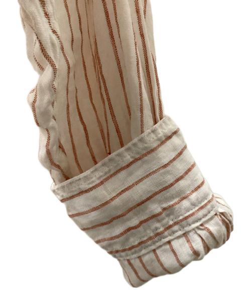 JOURNAL STANDARD relume（ジャーナルスタンダード レリューム）JOURNAL STANDARD relume (ジャーナルスタンダード レリューム) 長袖ブラウス ホワイト×オレンジ サイズ:Fの古着・服飾アイテム