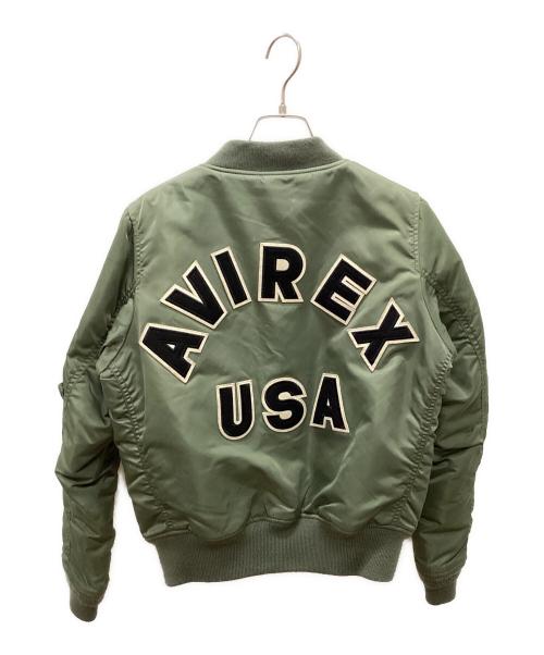 AVIREX（アヴィレックス）AVIREX (アヴィレックス) COMMERCIAL LOGO MA-1フライトジャケット セージグリーン サイズ:LARGEの古着・服飾アイテム