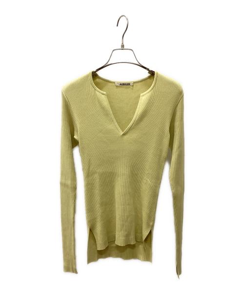 AURALEE（オーラリー）AURALEE (オーラリー) 薄手ニット イエロー サイズ:1の古着・服飾アイテム