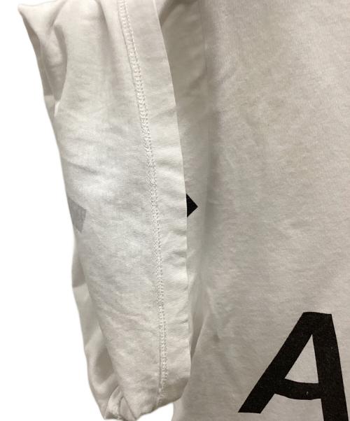 MM6 Maison Margiela（エムエムシックスメゾンマルジェラ）MM6 Maison Margiela (エムエムシックスメゾンマルジェラ) コットンポプリン ロゴT ホワイト×ブラック サイズ:16の古着・服飾アイテム