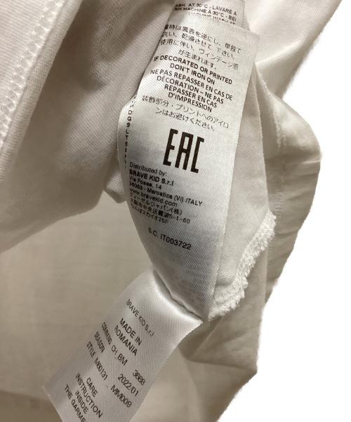 MM6 Maison Margiela（エムエムシックスメゾンマルジェラ）MM6 Maison Margiela (エムエムシックスメゾンマルジェラ) コットンポプリン ロゴT ホワイト×ブラック サイズ:16の古着・服飾アイテム