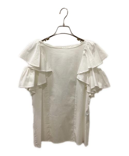 BLUE LABEL CRESTBRIDGE（ブルーレーベルクレストブリッジ）BLUE LABEL CRESTBRIDGE (ブルーレーベルクレストブリッジ) 半袖ブラウス ホワイト サイズ:38の古着・服飾アイテム