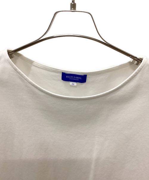 BLUE LABEL CRESTBRIDGE（ブルーレーベルクレストブリッジ）BLUE LABEL CRESTBRIDGE (ブルーレーベルクレストブリッジ) 半袖ブラウス ホワイト×ピンク サイズ:38の古着・服飾アイテム