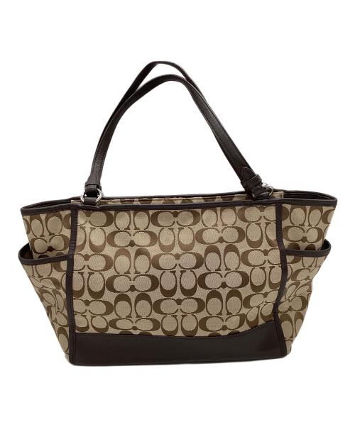 COACH（コーチ）COACH (コーチ) ショルダーバッグ カーキ×ブラウンの古着・服飾アイテム