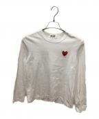 PLAY COMME des GARCONSプレイコムデギャルソン）の古着「長袖カットソー」｜ホワイト