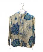 Emilio Pucciエミリオ プッチ）の古着「00's 総柄フルジップパーカー」｜ベージュ×ブルー