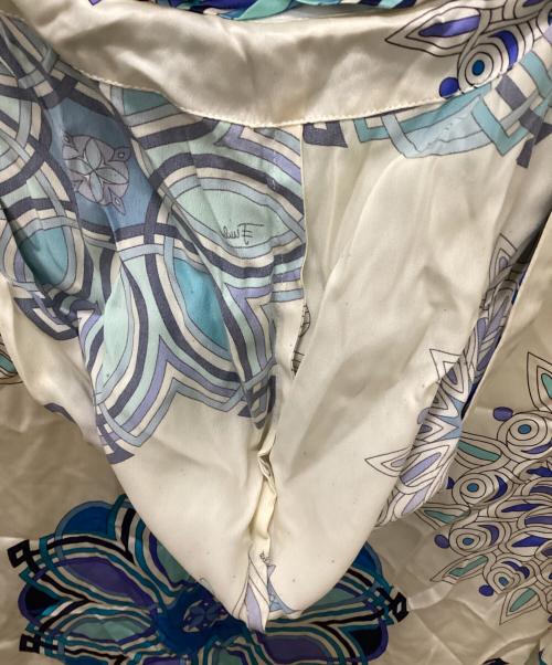 Emilio Pucci（エミリオ プッチ）Emilio Pucci (エミリオ プッチ) 00's 総柄フルジップパーカー ベージュ×ブルー サイズ:34の古着・服飾アイテム