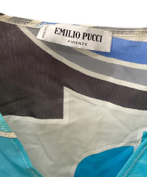 Emilio Pucci（エミリオ プッチ）Emilio Pucci (エミリオ プッチ) 00's メッシュノースリーブ ブルー サイズ:38の古着・服飾アイテム
