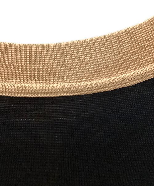 FOXEY BOUTIQUE（フォクシー ブティック）FOXEY BOUTIQUE (フォクシー ブティック) ノースリーブワンピース ブラック×ベージュ サイズ:38の古着・服飾アイテム