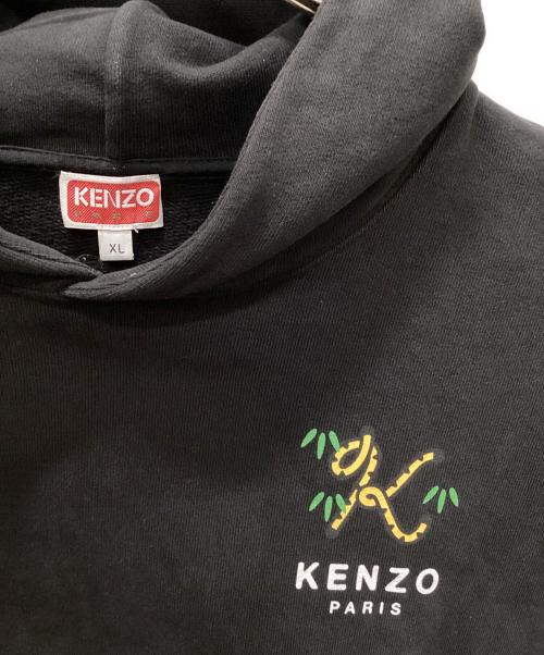 KENZO（ケンゾー）KENZO (ケンゾー) タイガーテイル オーバーサイズフーディー ブラック サイズ:XLの古着・服飾アイテム